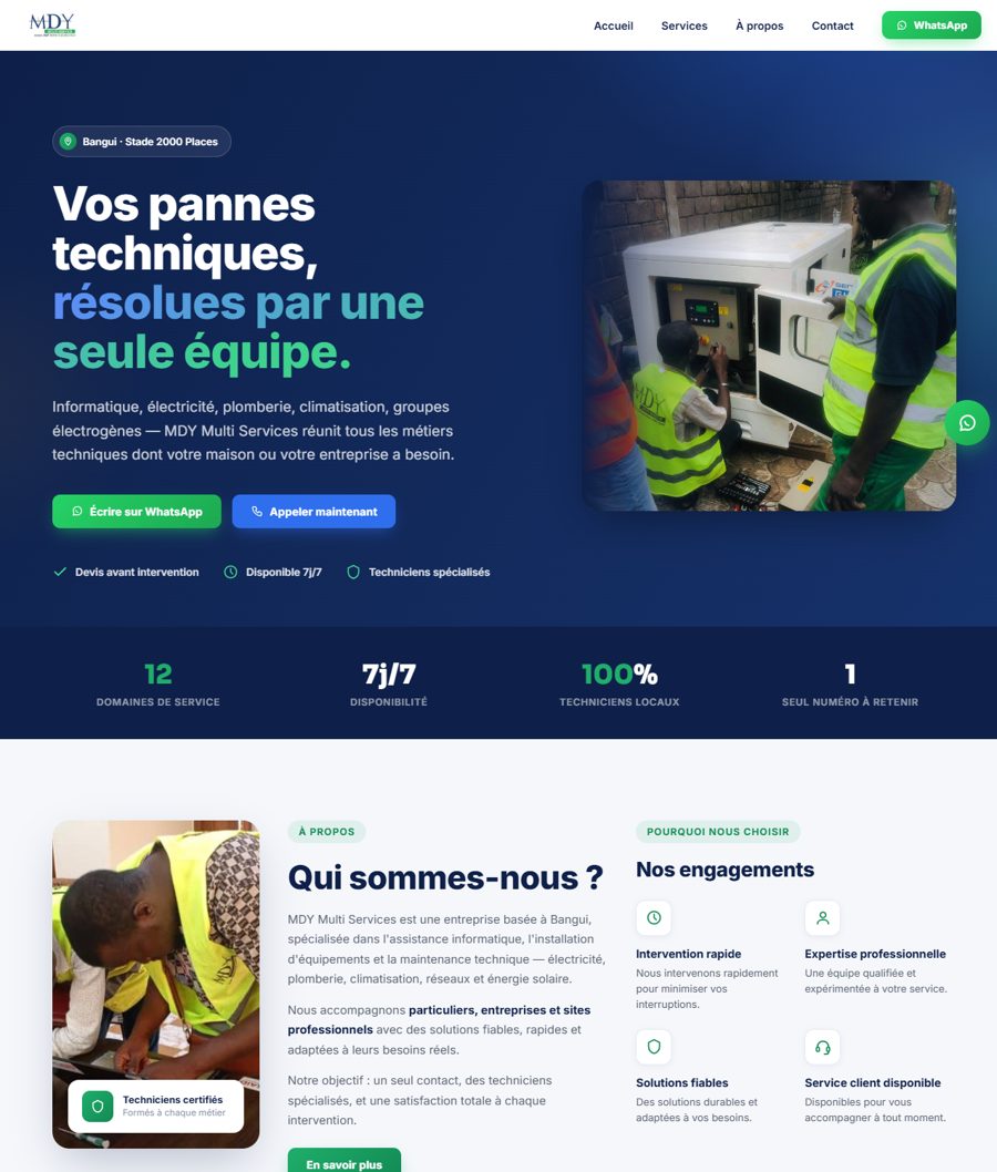 Le site mdy-multiservices.com, développé par Nexity
